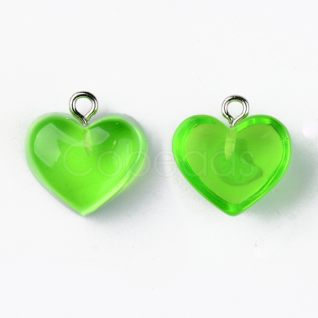 Transparent Resin Pendants RESI-R429-30F-1