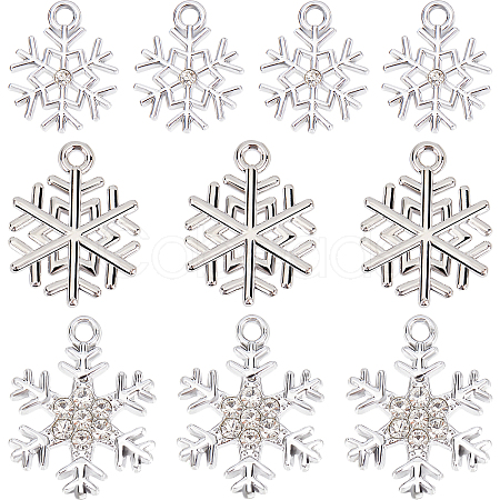 SUNNYCLUE 36Pcs 3 Style Alloy Pendants. Snowflake Charm FIND-SC0004-64-1