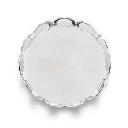 304 Stainless Steel Cabochon Settings STAS-P249-16F-S-1