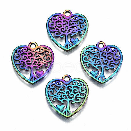 Hollow Rainbow Color Alloy Pendants FIND-SZ0009-08-1