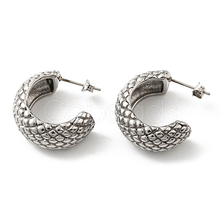 304 Stainless Steel Arch with Rhombus Stud Earrings for Women EJEW-F319-05P-1