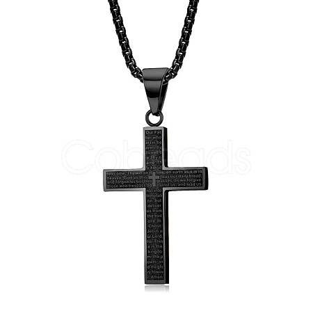 Stainless Steel Cross Pendant Necklace Men Women Hip-hop Jewelry Non-fading TX5023-2-1