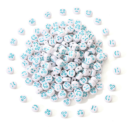 White Opaque Acrylic Beads MACR-YW0001-20G-1