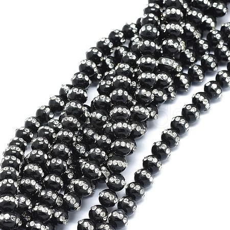 Natural Black Onyx Beads Strands G-F604-08A-6mm-1
