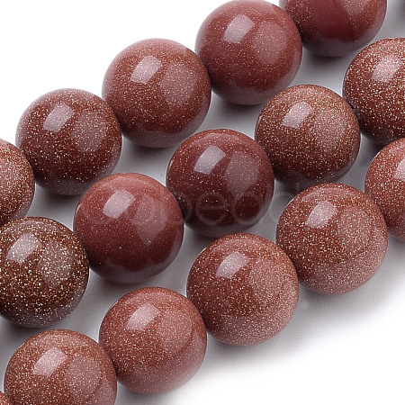 Synthetic Goldstone Beads Strands G-S259-07-8mm-1