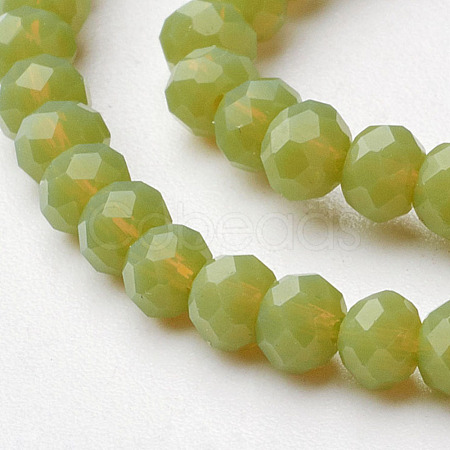 Faceted Imitation Jade Glass Beads Strands X-GLAA-R135-3mm-28-1