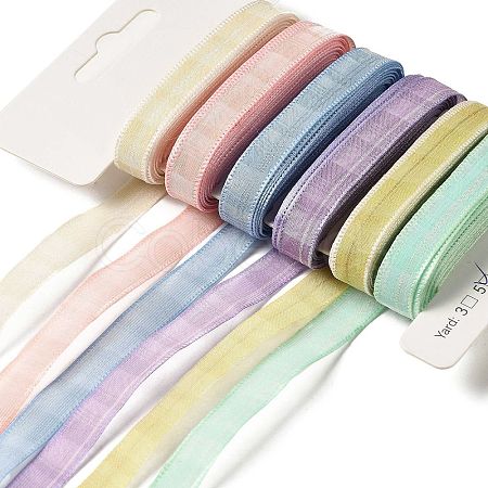 Polyester and Nylon Striped Ribbon Sets DIY-Z029-01S-1