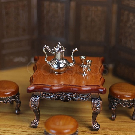 Mini Alloy Teapot Set Miniature Ornaments PW-WG21B1D-03-1