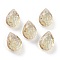 Embossed Glass Rhinestone Pendants, Teardrop, Faceted, Paradise Shine, 19x12x6mm, Hole: 1.6mm