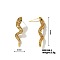 Shiny Copper Earrings with Zircon Stones, Fashionable and Elegant Stud Earrings for Women, Snake, Golden, 35x9mm