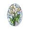 Acrylic Pendants, Flower, Sky Blue, 42.5x26x2mm, Hole: 1.5mm