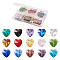 Craftdady 150Pcs 15 Colors Transparent Glass Beads, Faceted, Heart, Mixed Color, 10x10x7mm, Hole: 1~1.2mm, 10pcs/color