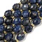 Natural Sodalite Beads Strands, Faceted, Oval, with Seed Beads, 8~9x6~8mm, Hole: 1~1.2mm, about 36~38pcs/strand, 14.96~15.35 inch(38~39cm)