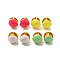 Enamel Round Hoop Earrings, Golden Brass Jewelry for Women, Mixed Color, 14mm, Pin: 1mm