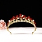 European Bridal Crown, Alloy with Plastic Imitation Pearl Hair Accessories for Wedding, Birthday, Party, Red, 145x145x50mm