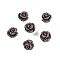 Synthetic Coral Carved Beads, Dyed, Flower, Half Drilled, Rosy Brown, 8x8mm, Hole: 1.4mm