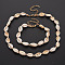 Natural Shell Beaded Necklace and Bracelet, Braided Jewelry Set for Women, Blanched Almond, 9-3/8 inch(23.8cm), 17.83 inch(45.3cm)