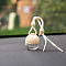 Globe Glass Empty Refillable Car Perfume Bottle, Car Hanging Fragrance Essential Oil Diffuser Bottle Pendants Decor, with Wood Cap, Bisque, 38x35mm, Capacity: 6ml(0.20fl. oz)