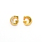 Alloy Slide Charms, with Crystal Rhinestone and Initial Letter A~Z, Letter.G, G: 11.5x10x4mm, Hole: 1.5x8mm