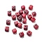 Transparent Acrylic Beads, Imitation Gemstone Beads, Cube, FireBrick, 6x6x6mm, Hole: 1.6mm