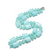 Natural Aquamarine Beaded Necklaces, with Alloy Lobster Clasps, Column, Dyed, 18.1 inch~18.5  inch(46~47cm), Column: 13~14x10mm