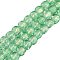 Handmade Foil Lampwork Beads Strands, Square, Pale Green, 10x9x9.5mm, Hole: 1.2mm, about 40pcs/strand, 14.76''(37.5cm)