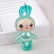 UV Plating Acrylic Big Pendants, Rabbit, Turquoise, 73.6x34.2mm, Hole: 2mm