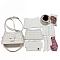 DIY Crossbody Bags Kits, Including PU Leather Bag Materials and Zipper and Ribbon and Metal Finding, White, 140x240x70mm