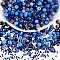 2 Bag Glass Round Beads Set, Colorful & Cracked Faceted Round, with Glass Seed Beads, for DIY Bracelet Jewelry Making, Dark Blue, 1~10mm, 40g/bag