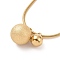 Ion Plating(IP) 304 Stainless Steel Double Round Ball Pendant Necklace for Women, Golden, 15.75 inch(40cm)