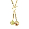 Ion Plating(IP) 304 Stainless Steel Green Yellow Enamel Letter & Eye Pendant Wheat Chain Necklaces, with Toggle Clasps, Golden, Letter Z, 20.47~20.87 inch(52~53cm)