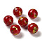 Handmade Opaque Lampwork Beads, Round, Red, 11.5~12.5mm, Hole: 2~2.5mm