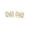 Bowknot Brass Stud Earrings Findings KK-L214-01G-1