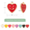 64Pcs 8 Colors Alloy Enamel Pendants ENAM-CJ0002-10-2