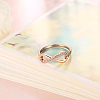 Infinity Trendy Rose Gold Plated Brass Cubic Zirconia Finger Rings RJEW-BB15335-8RG-4