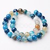 Natural Striped Agate/Banded Agate Beads Strands G-D845-01E-6mm-2