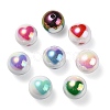 UV Plating Rainbow Iridescent Acrylic Beads X1-OACR-F004-09-2