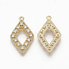 Brass Micro Pave Clear Cubic Zirconia Links ZIRC-Q021-057G-NF-2