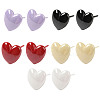 Hypoallergenic Bioceramics Zirconia Ceramic Heart Stud Earrings EJEW-C065-02-2