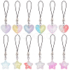 Gradient Color Translucent Resin Heart & Star Mobile Strap HJEW-PH01806-1