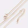 Long-Lasting Plated Brass Snake Chain Necklaces NJEW-K112-04G-NF-1