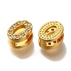 Rack Plating Number Brass Micro Pave Clear Cubic Zirconia Silde Charms KK-A231-13A-2