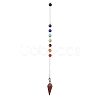 Chakra Synthetic & Natural Mixed Gemstone Pointed Dowsing Pendulums PALLOY-JF02608-02-5