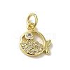 Real 18K Gold Plated Brass Pave Clear Cubic Zirconia Pendants KK-M283-07C-01-1