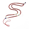 Adjustable Natural Carnelian Beaded Necklace Making MAK-G012-01-5
