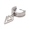 Stainless Steel Double Triangle Dangle Hoop Earrings EJEW-G286-12P-2