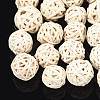 Handmade Reed Cane/Rattan Woven Beads WOVE-T006-007A-1
