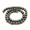 Natural Pyrite Beads Strands G-S265-03-12mm-3