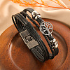 Leather Multi-strand Bracelets PW-WG28847-01-3