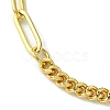 Brass Curb & Paperclip Chain Bracelet with Toggle Clasps BJEW-JB10020-3